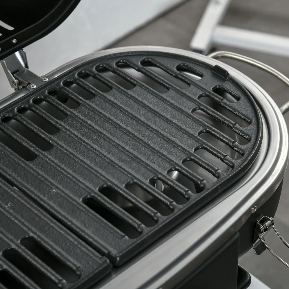 Outsunny Foldable 2-Burner Gas BBQ Grill, Propane/Butane, Black